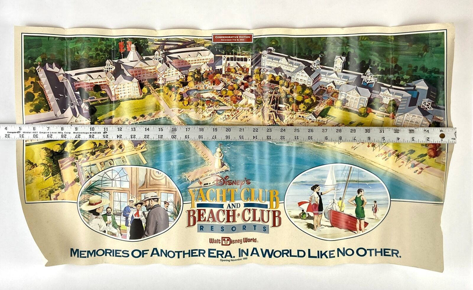 Disney Poster Yacht & Beach Club Commemorative Edition Vintage 31 inch