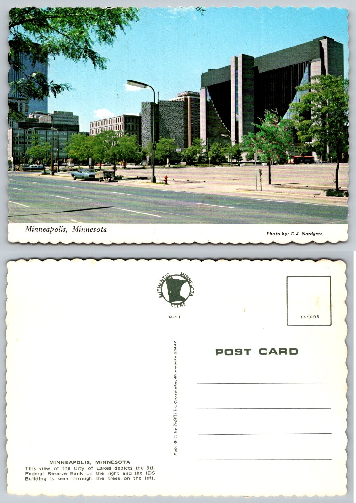 Continental Minneapolis Minnesota City Street View Federal Reserve Bank PB171-N