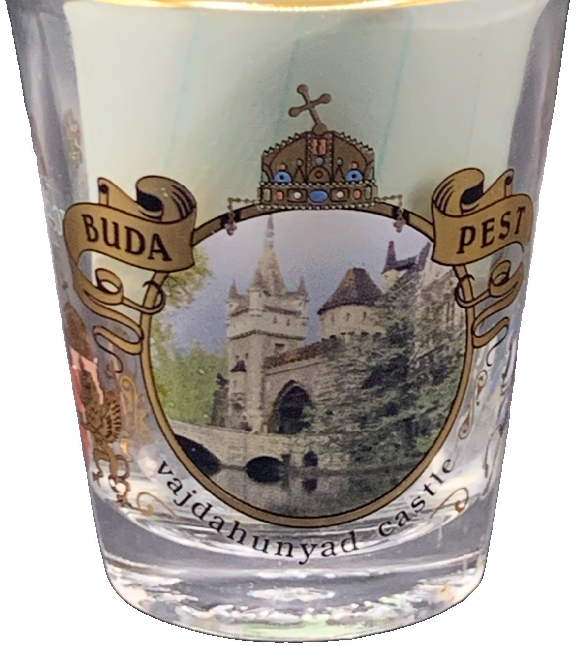 Vintage Budapest Vajdahunyad Castle City Park Souvenir Shot Glass Shotglass