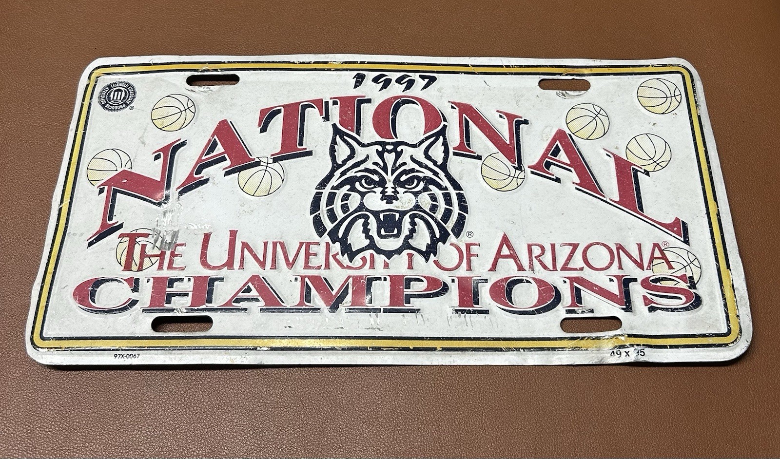 1997 National University of Arizona Wildcats Basketball Champions License Plate