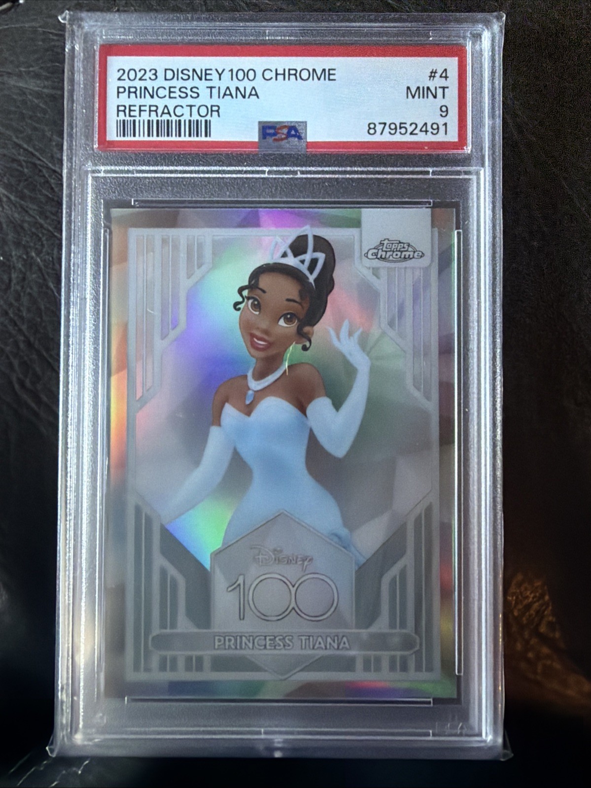 2023 Topps Chrome Disney 100 Princess Tiana Refractor PSA 9 Mint  And The Frog