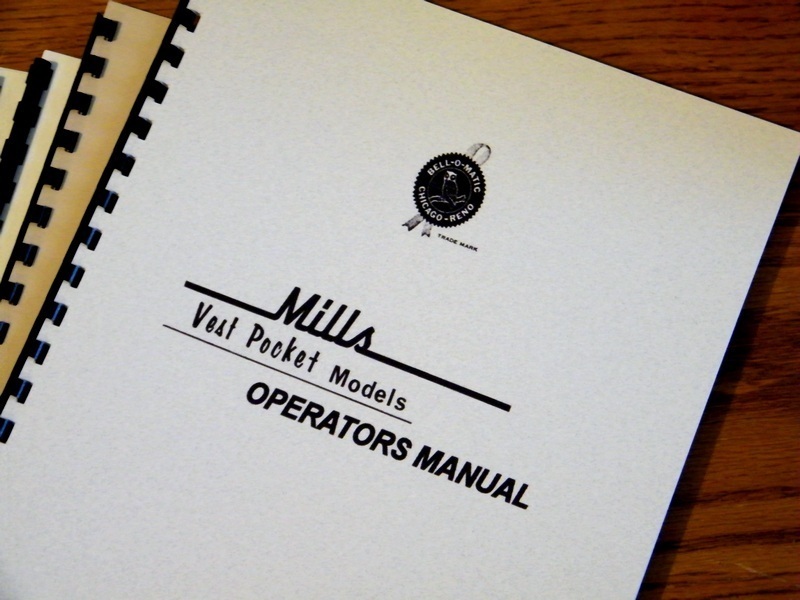 MILLS VEST POCKET Slot Machine Owners Operators MANUAL