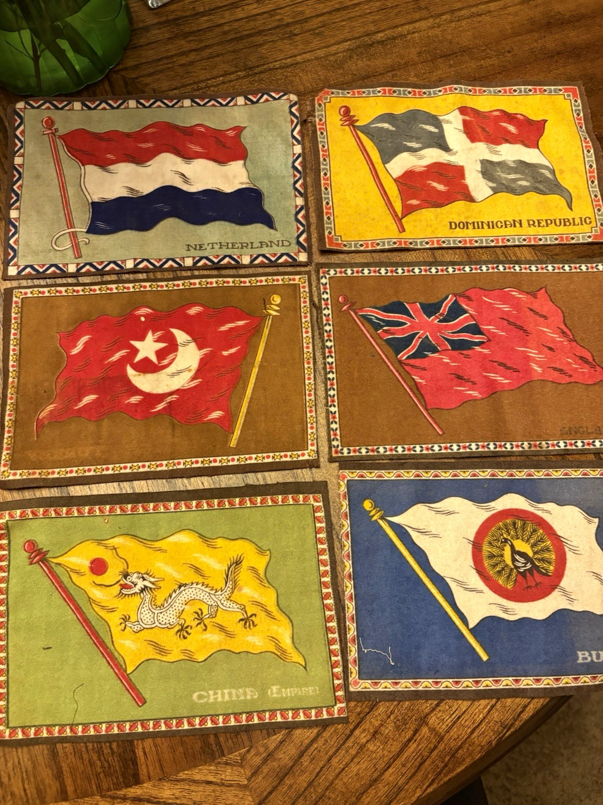 17pc Antique 1910s Tobacco Felts Flannels Flag Lot - Inc Siam, Imperial Germany, 17pc Antique 1910s Tobacco Felts Flannels Flag Lot - Inc Siam, Imperial Germany,