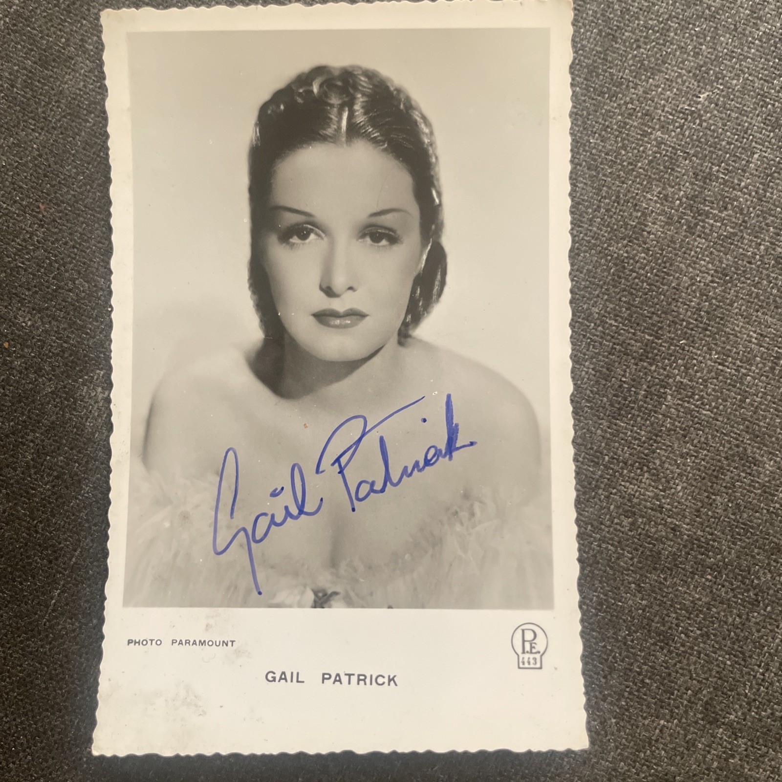 Vintage Gail Patrick Cinema Postcard Autograph Signature Dedication
