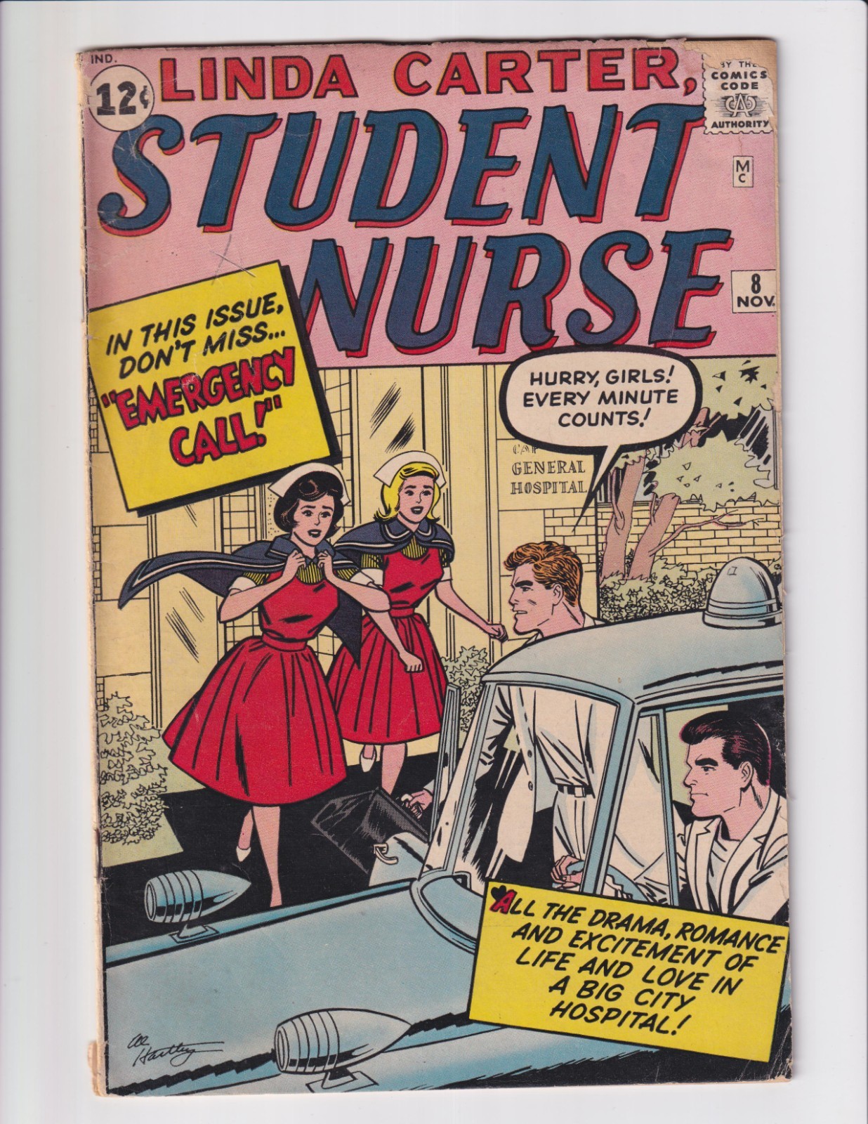 LINDA CARTER, STUDENT NURSE #8 MARVEL 1962 STAN LEE & AL HARTLEY CLASSIC GGA
