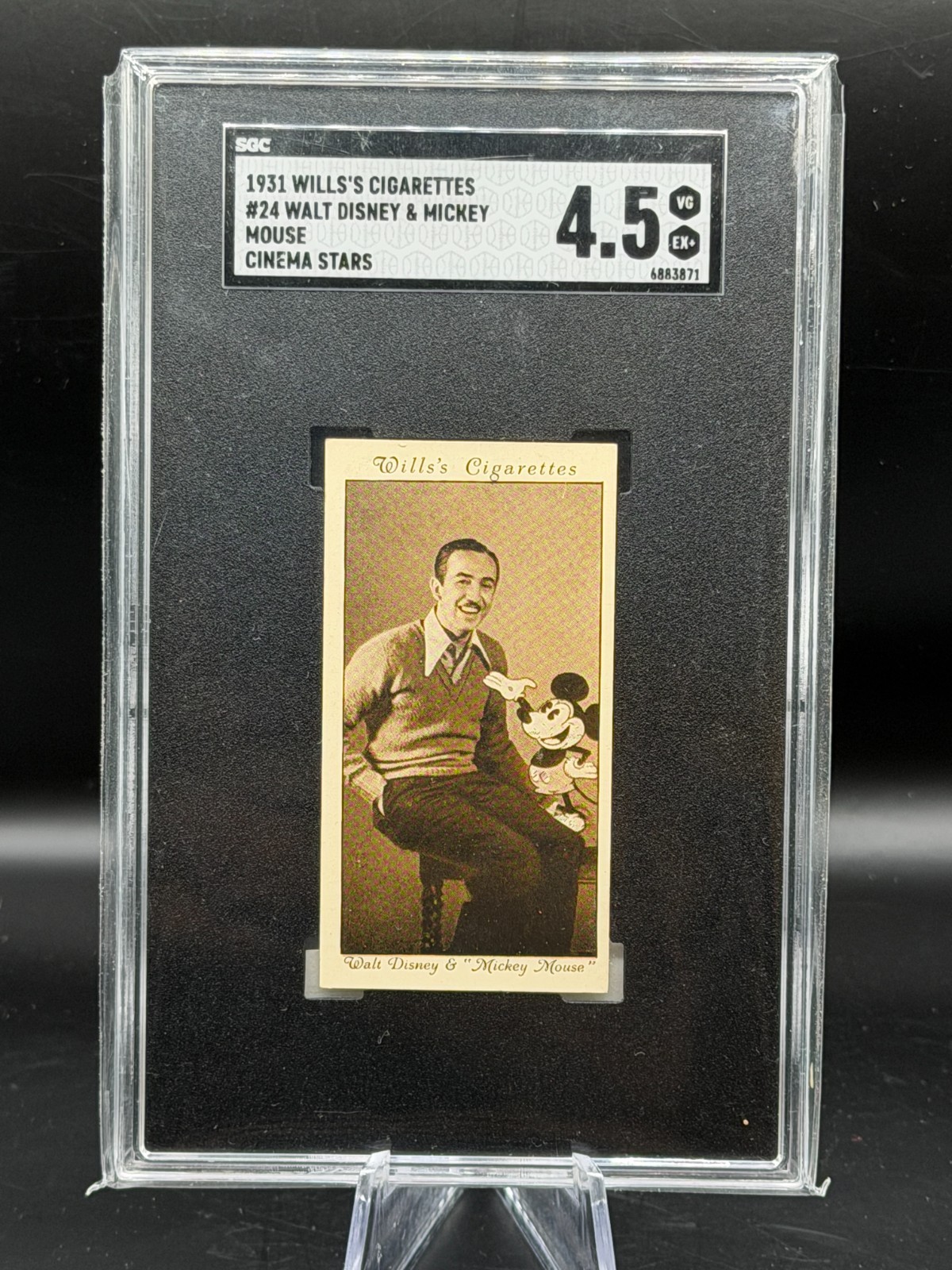 1931 WILL\'S CIGARETTES STARS WALT DISNEY & MICKEY MOUSE SGC 4.5  RC