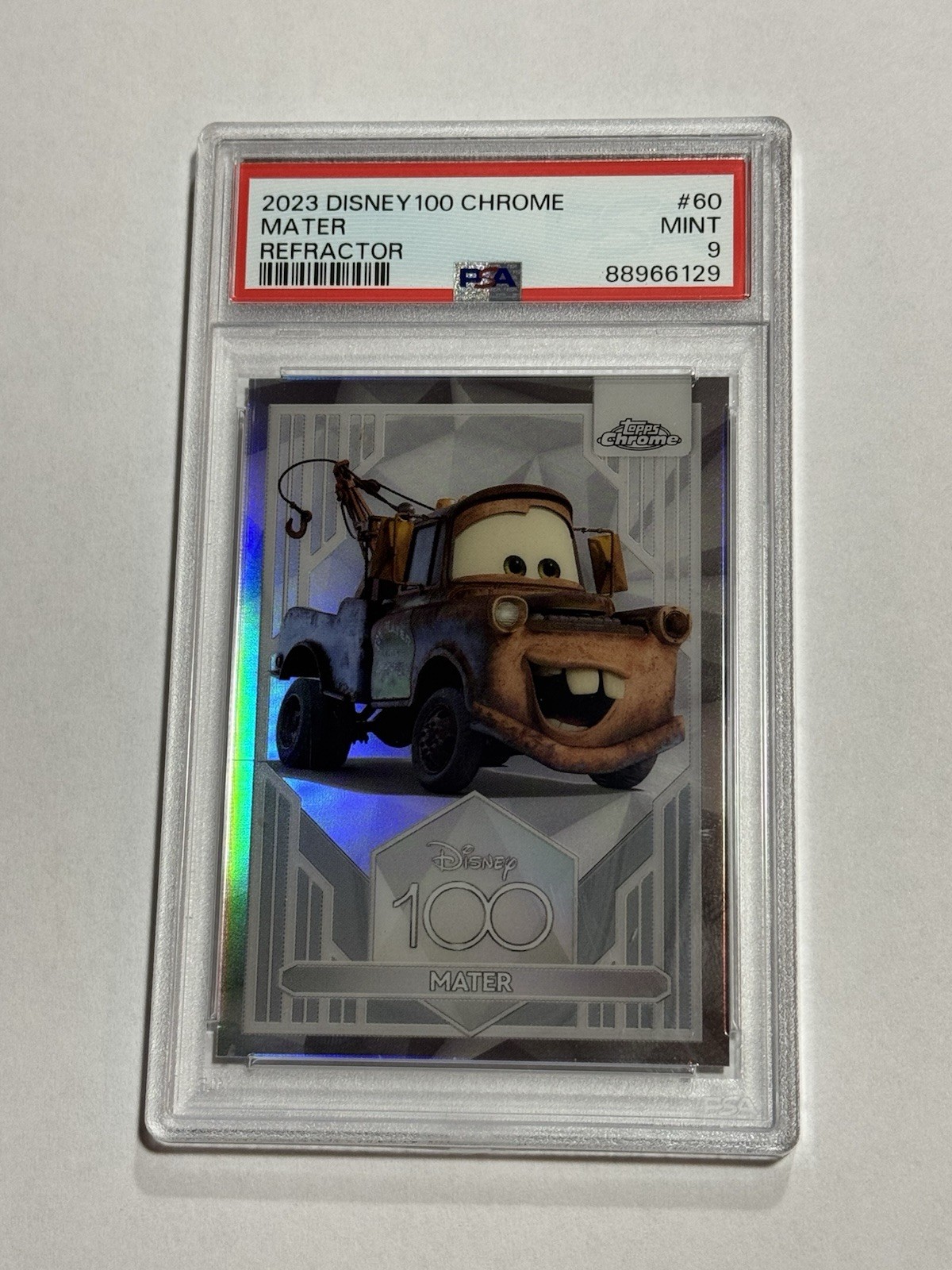 2023 Topps Chrome Disney 100 Mater Refractor #60 PSA 9