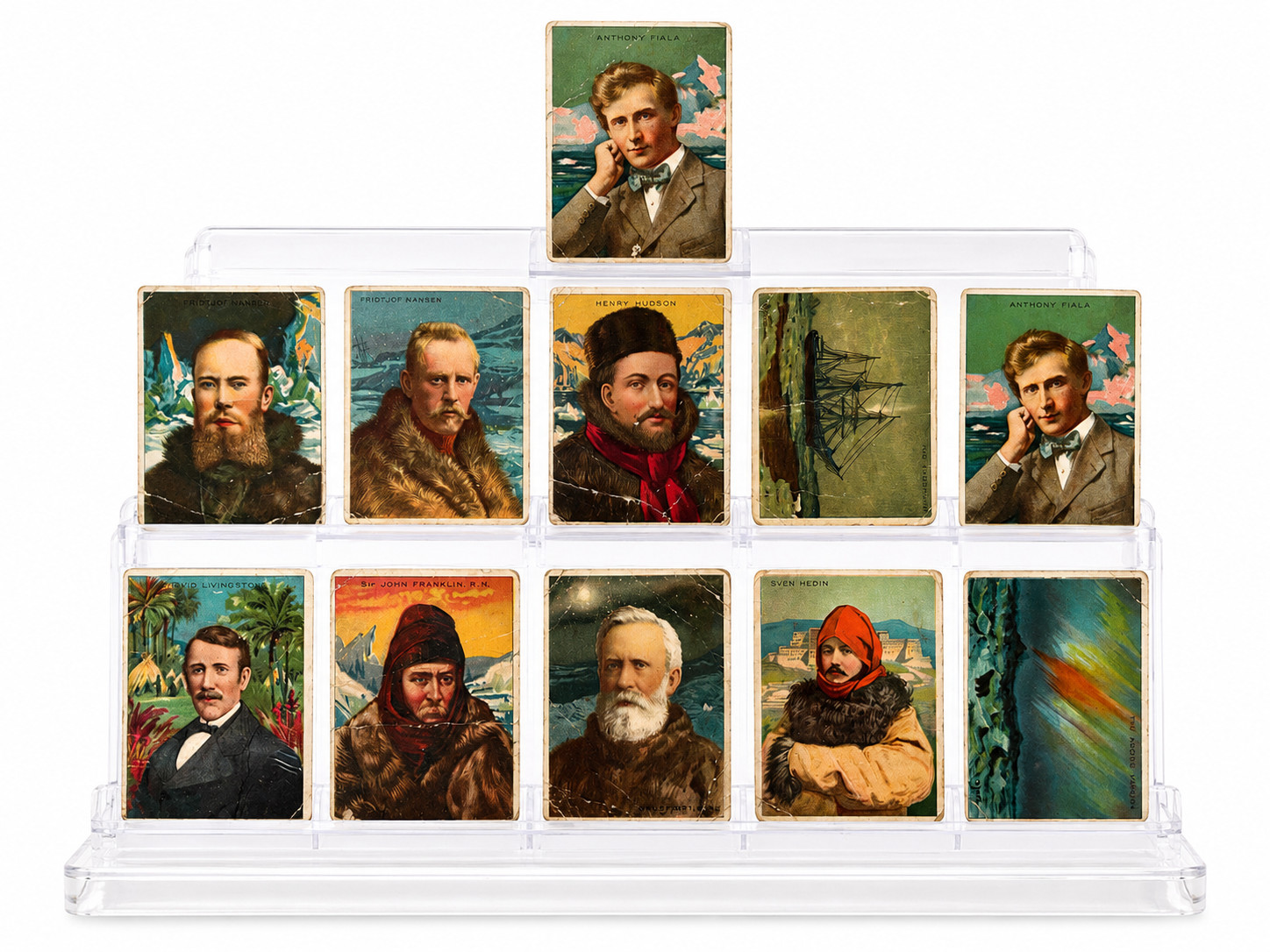 Lot of (11) 1910 T118 Hassan Cigarettes World\'s Greatest Explorers Tobacco Cards