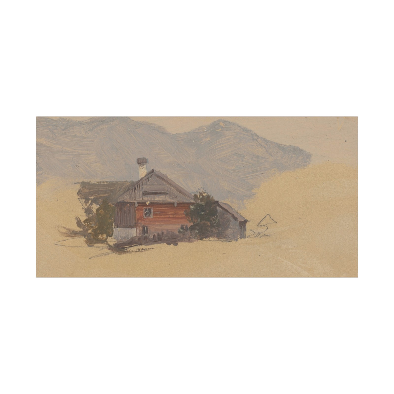 Frederic Edwin Church, American, - House in Berchtesgaden - Canvas Wall Art