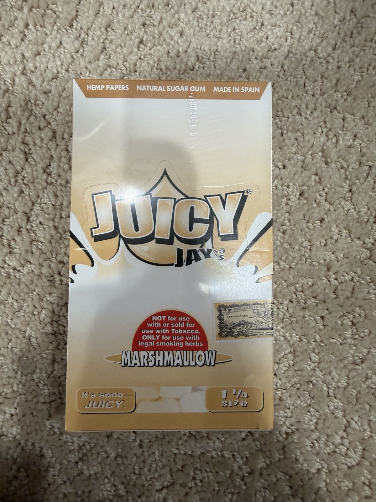 Juicy Jay's Marshmallow Flavored Rolling Papers 1 1/4 Box of 24 New Sealed