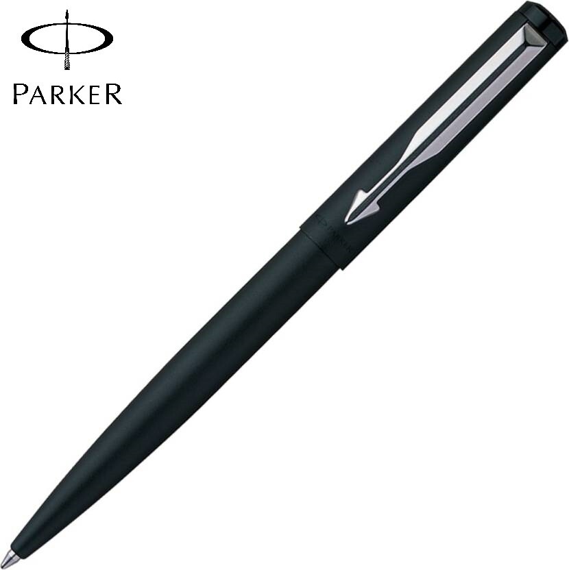 Parker Vector Matte Black CT Ball Point Pen Chrome Trim Blue Ink 0.8mm Fine Nib