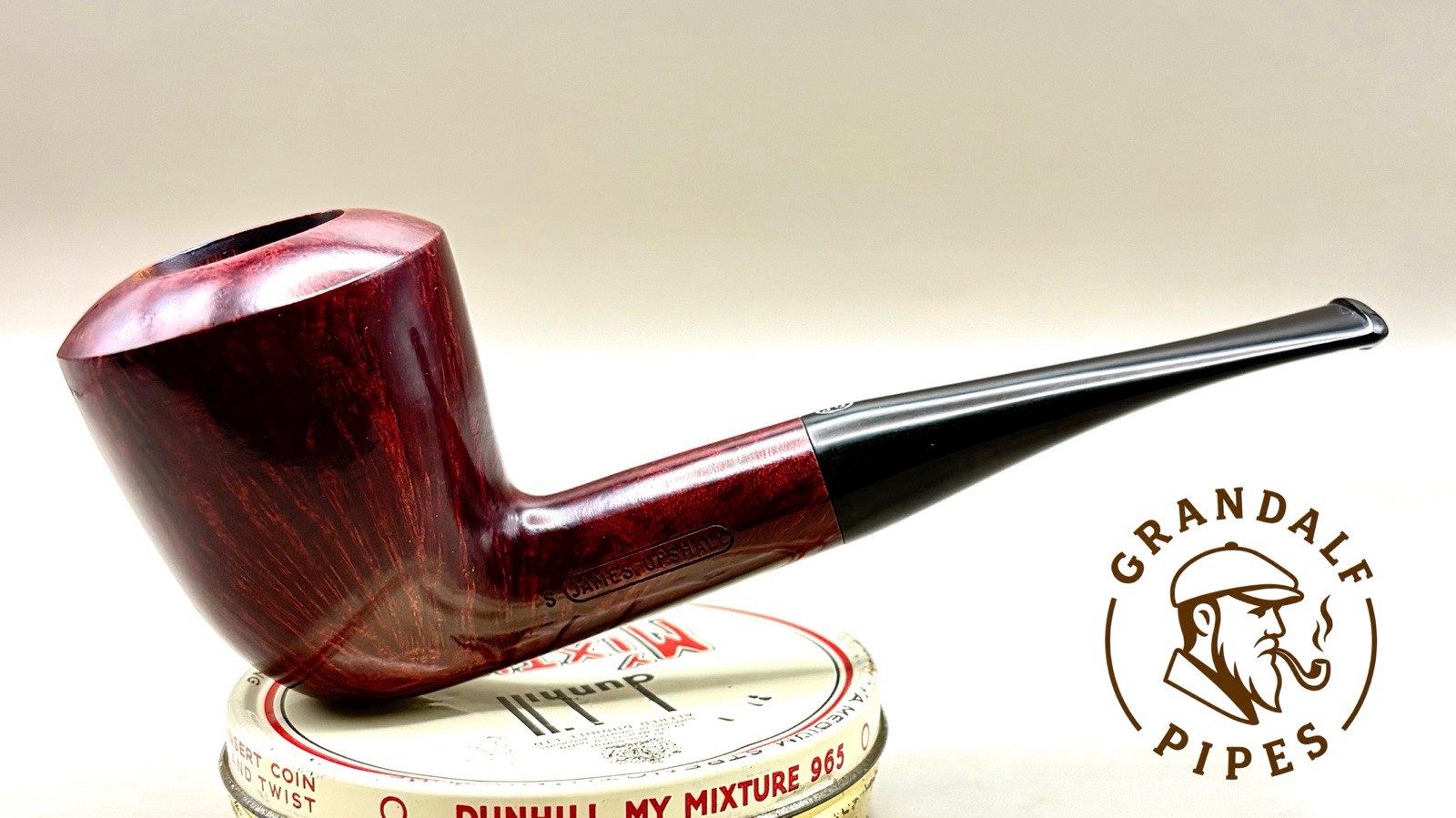 James Upshall S Grade Smooth Dublin Estate Pipe w/ Box & Pouch Made in England 