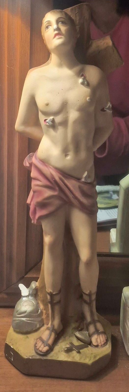Vintage Chalkware Saint Sebastian Statue 15\