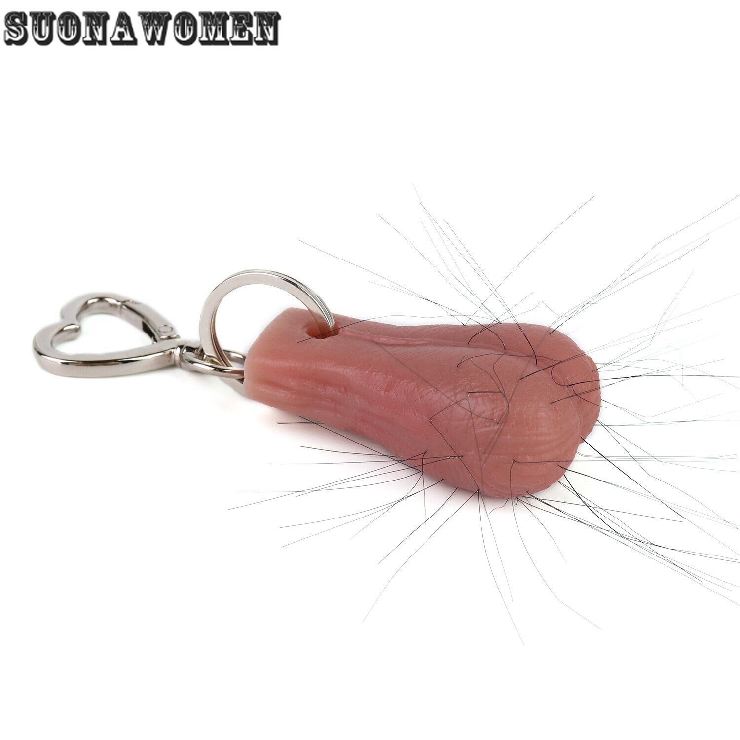 Testicle Hairy Balls Keychain Rubber Bag Keychain Novelty Car Keychain