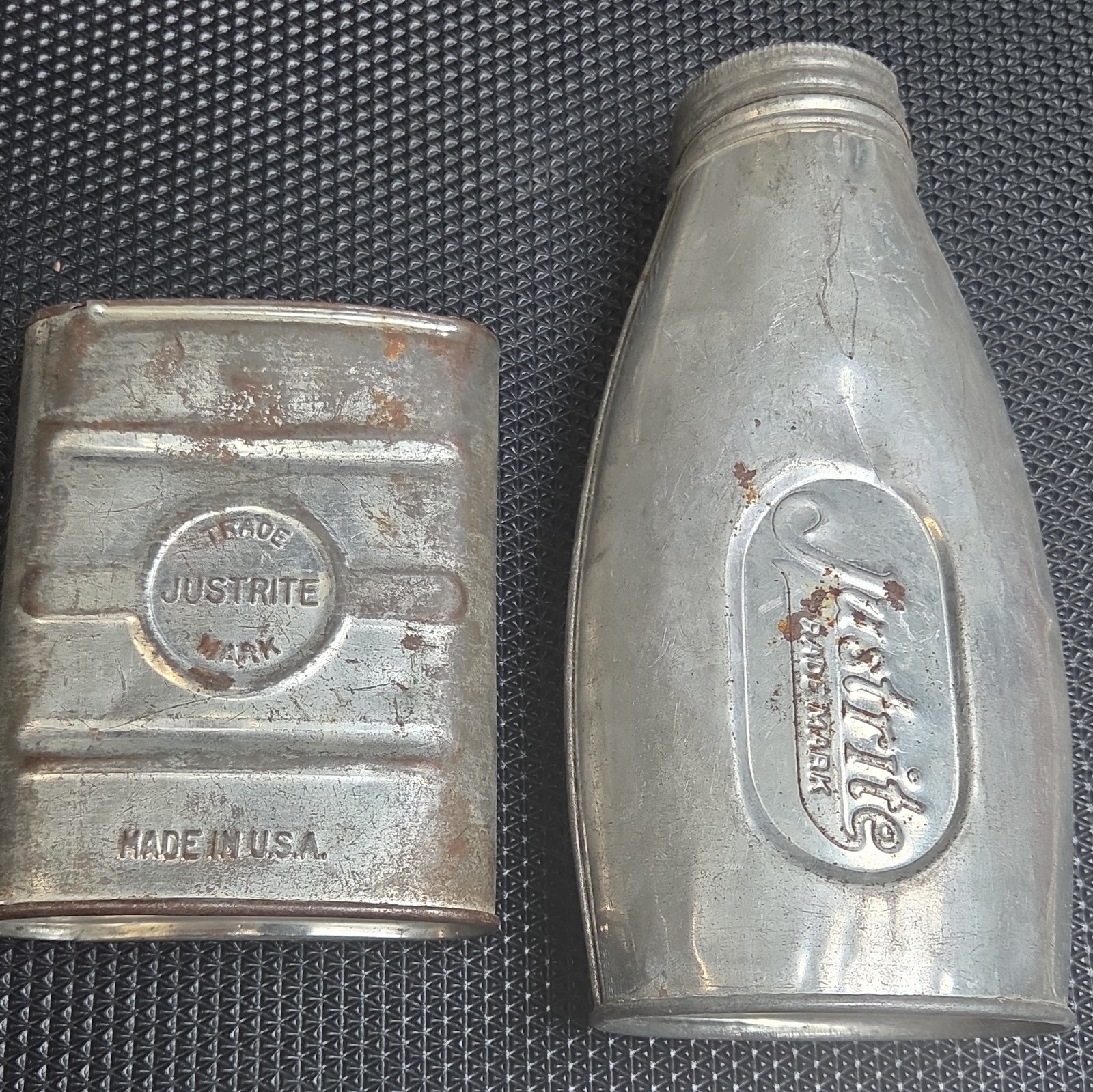 Vintage Justrite Carbide Can & Bottle for Coal Miner's Lamps Vintage Justrite Carbide Can & Bottle for Coal Miner's Lamps