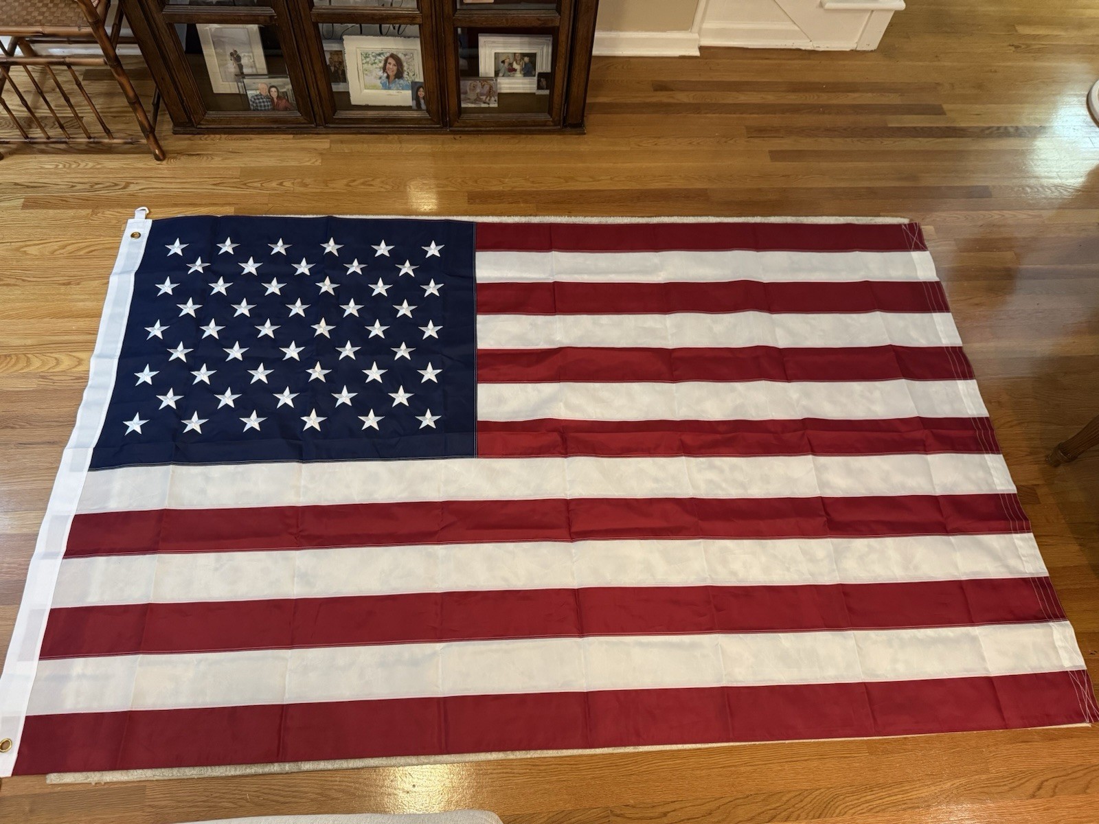 5x8 US Flag Heavy-Duty Nylon | Embroidered Stars, Sewn Stripes, Grommets