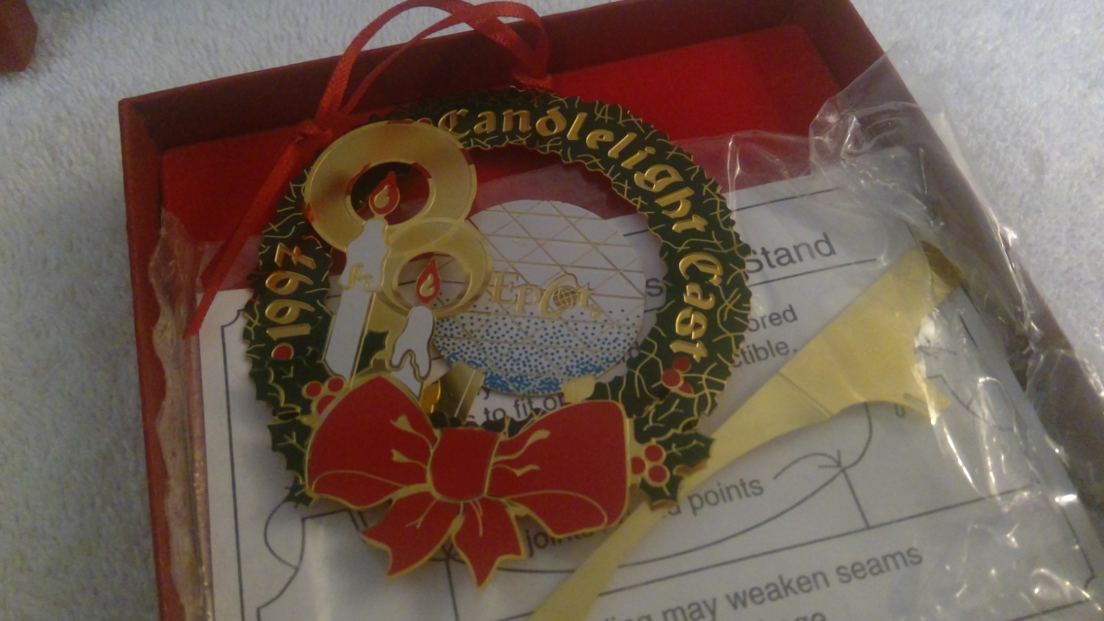 Vintage 1997 Epcot Candlelight Cast Member Ornament, Mint in Original Box