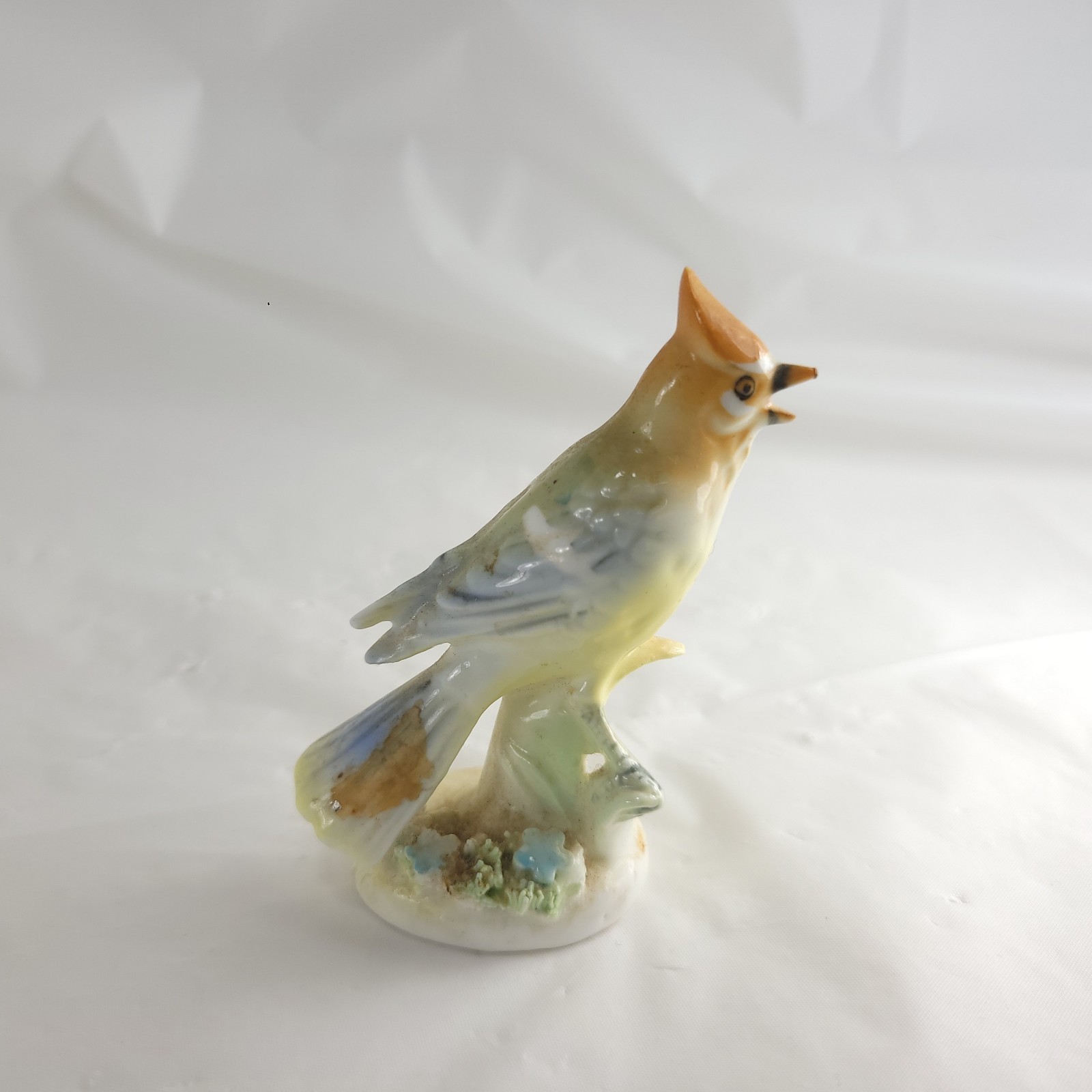 Vintage Miniature Ceramic Colorful Bird Figurine Made In Japan