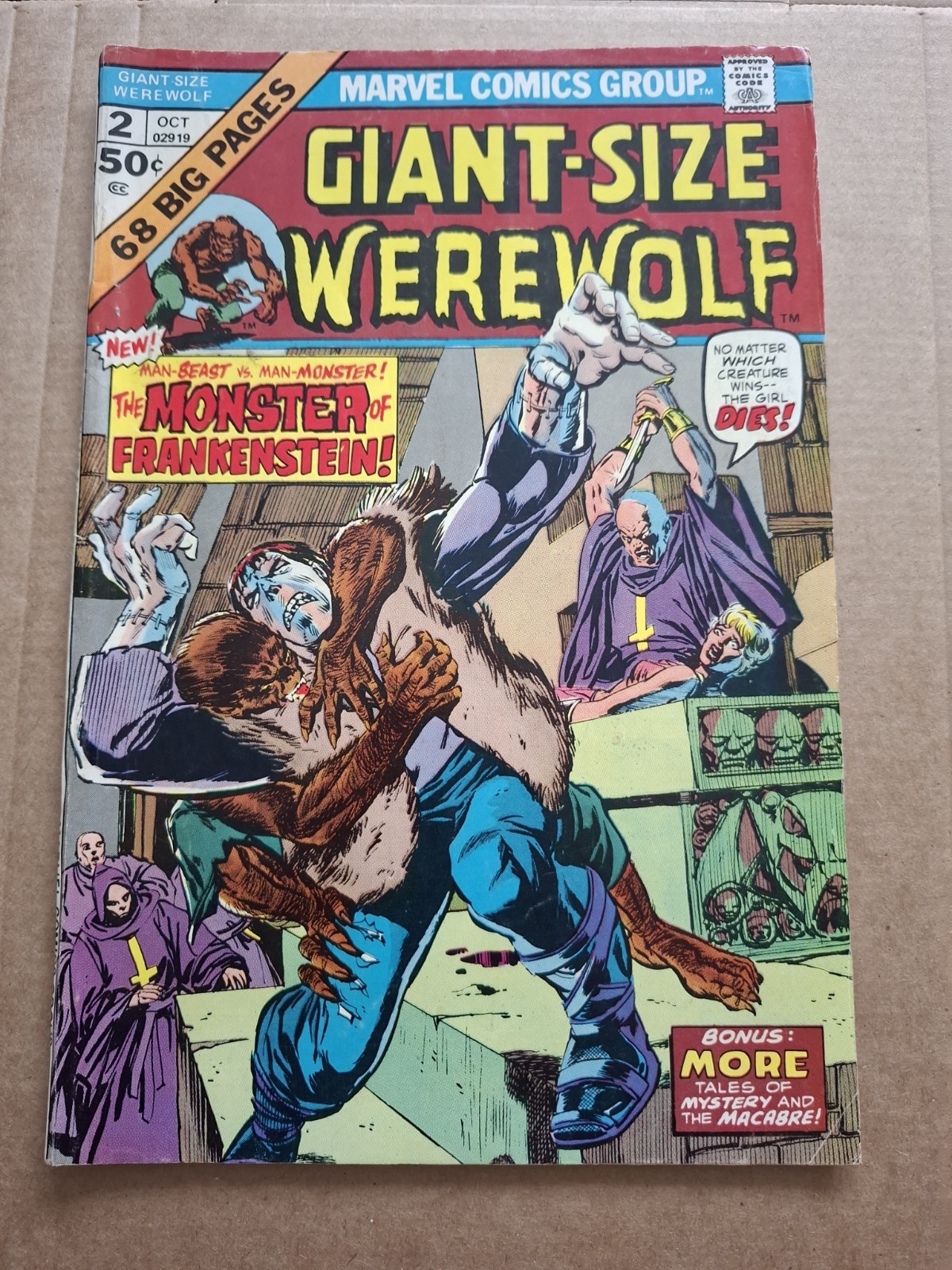 Giant-Size Werewolf #2 FN Nice Midgrade Frankenstein Bronze Age 1974