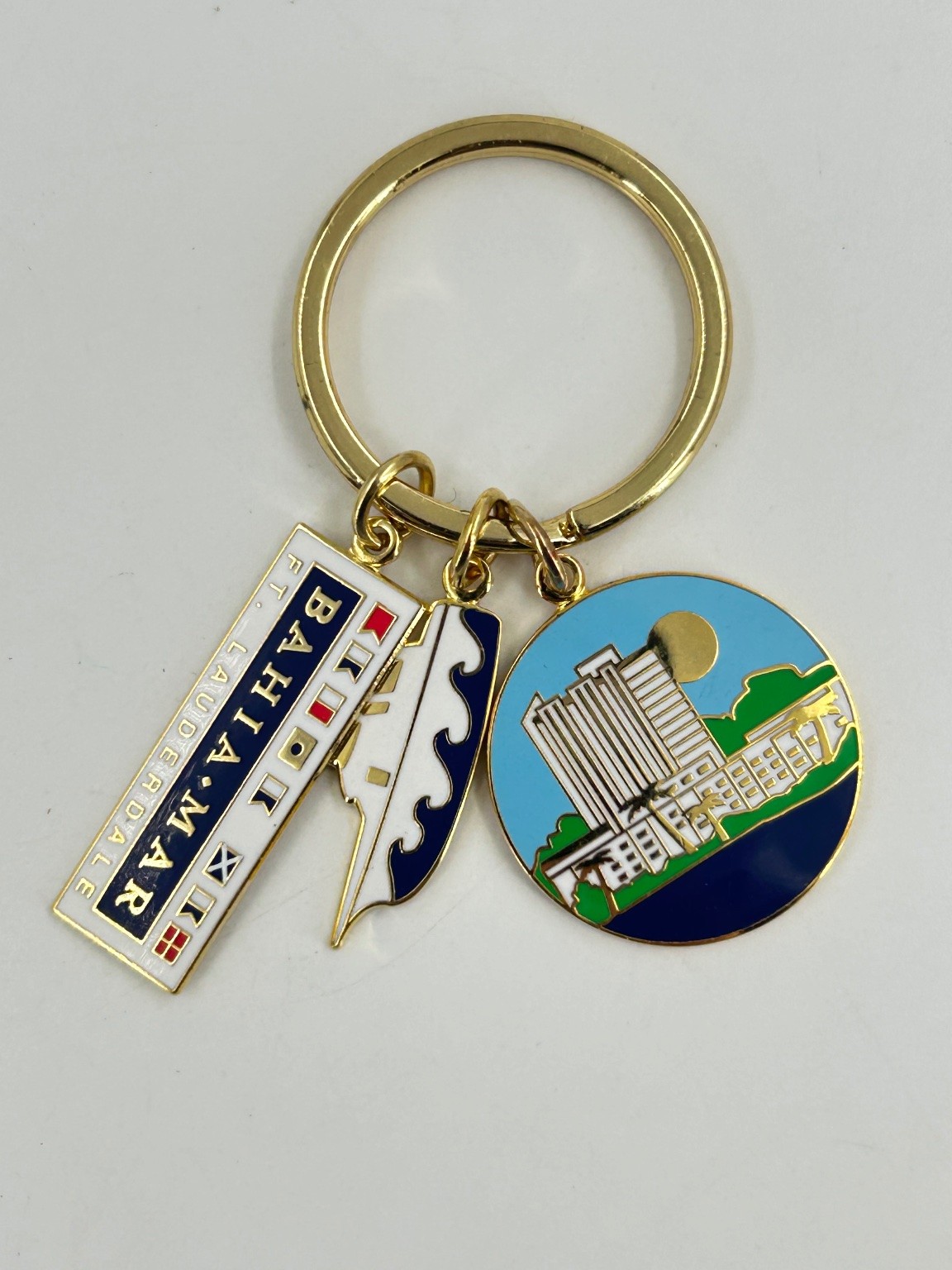 Bahia Mar Ft Lauderdale Keychain Enamel Metal Logo Resort Travel
