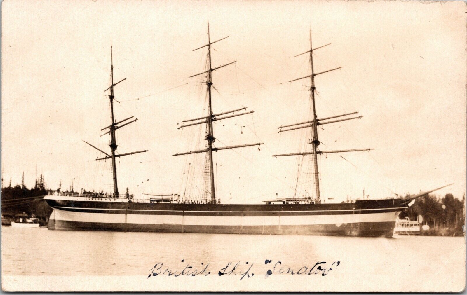 1910 Real Photo Postcard RPPC - British Ship Senator