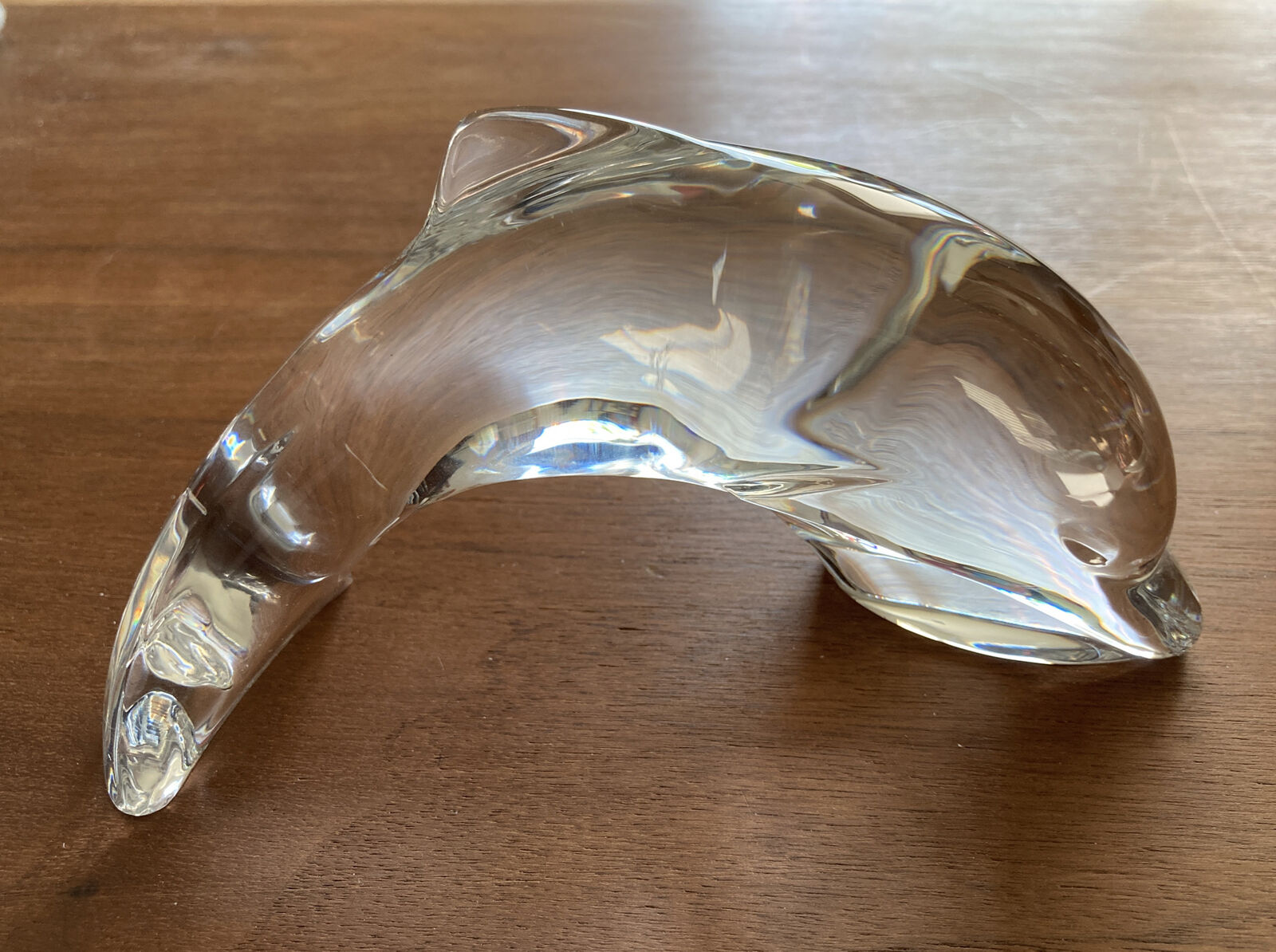HOYA OF JAPAN, Crystal glass NEIL COHEN Dolphin figure, signed Rare.  Pristine