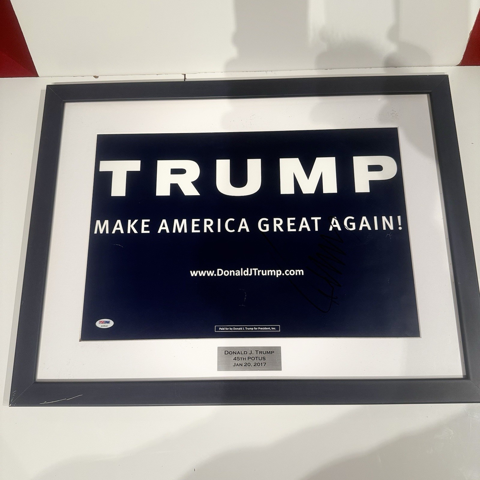 Donald J. Trump PSA Certified autograph Signed MAGA Campaign  Framed