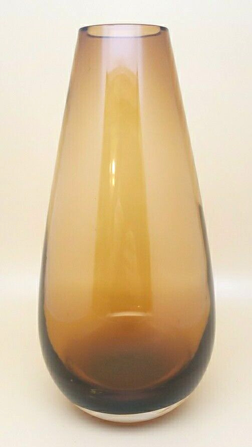 GORGEOUS Glass Vase Brown Amber 10.25\