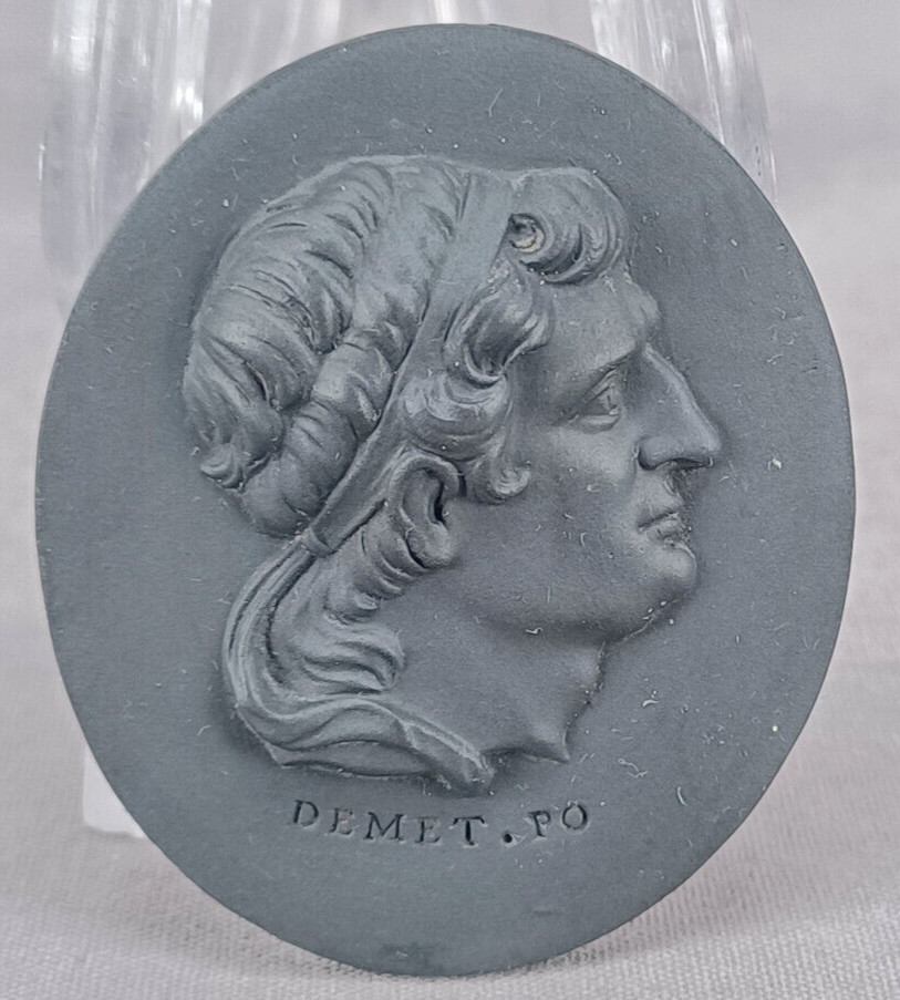 Wedgwood Demetrius I Poliorcetes Black Basalt Portrait Medallion Plaque