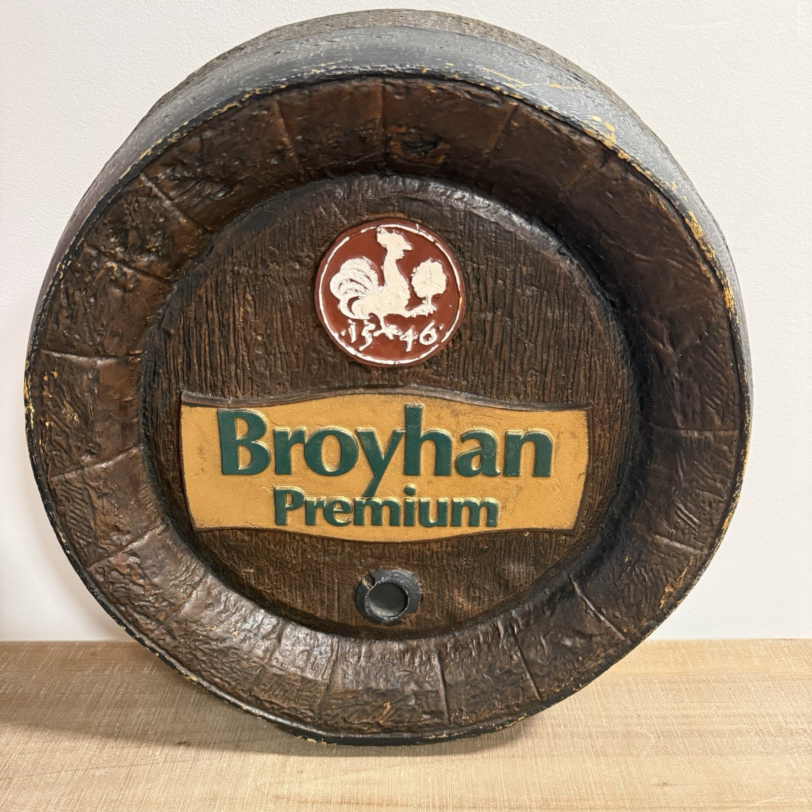 Vintage Broyhan  Premium Beer Faux Wood Barrel Sign-16