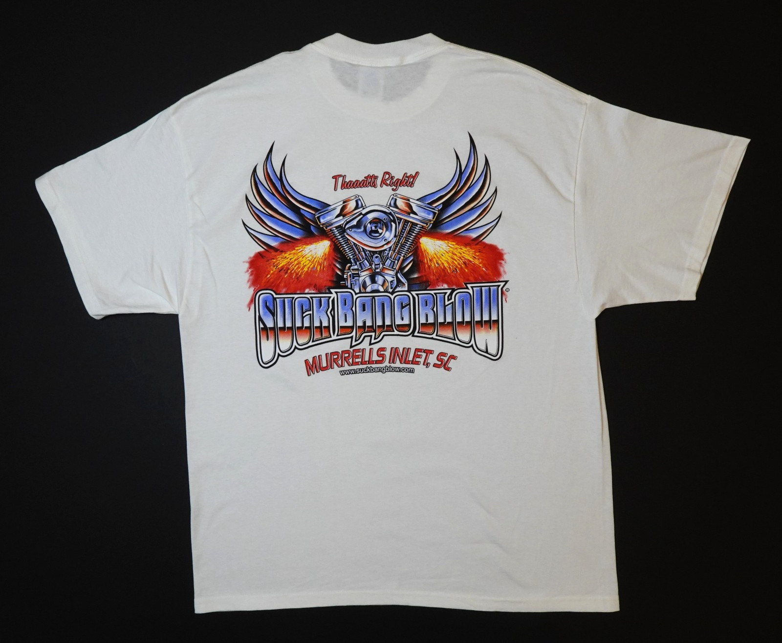 Vintage Myrtle Beach Harley Bike Week Suck Bang Blow Burn Out Bar XL T-Shirt