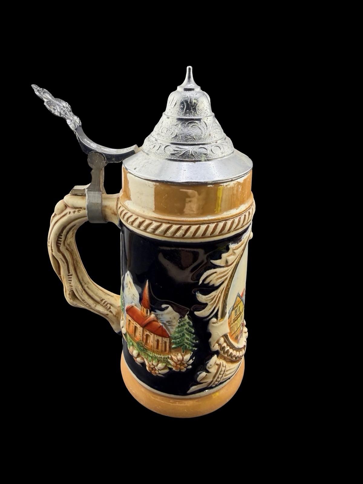 Vintage Giessen Altes Rathaus German Beer Stein Pewter Lid DBGM Vintage Giessen Altes Rathaus German Beer Stein Pewter Lid DBGM