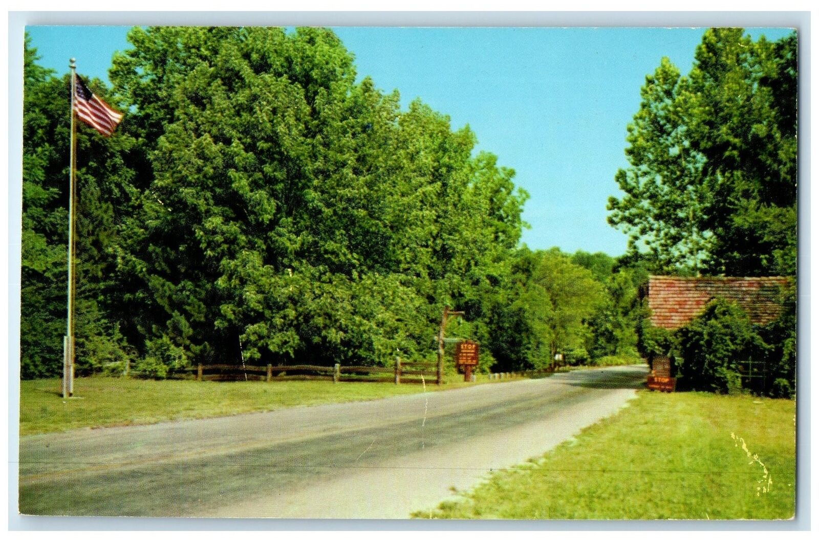 c1960's Entrance Turkey Run State Park Marshall Indiana IN Unposted Postcard