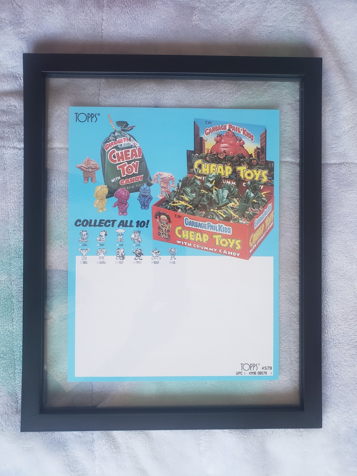 Vintage Topps Garbage Pail Kids CHEAP TOYS Sell Sheet MINT framed RARE HTF