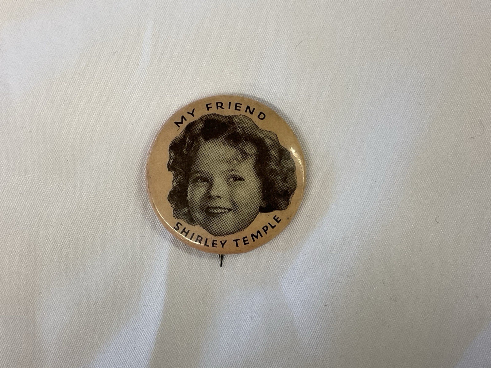 Vintage My Friend Shirley Temple Pinback Button