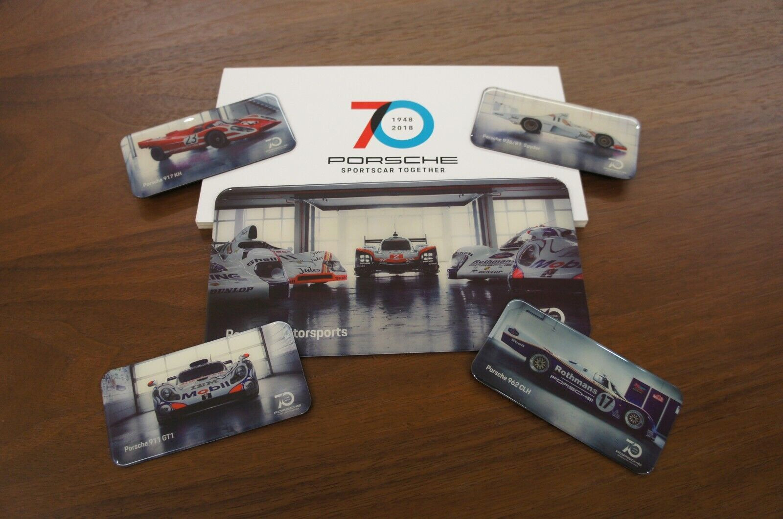 Genuine Porsche 70 Years SportsCar Together Refrigerator Magnet Set Collectors
