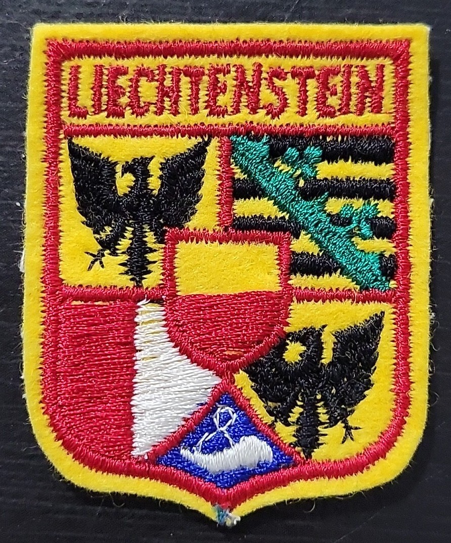 Vintage Liechtenstein Felt Souvenir Travel Patch Hard To Find