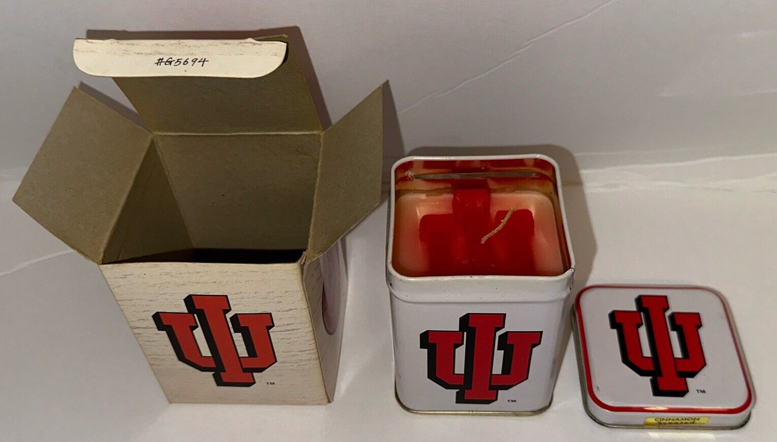 Giftco Inc IU Indiana University Wick 'n Tin  Candle New With Box Vintage