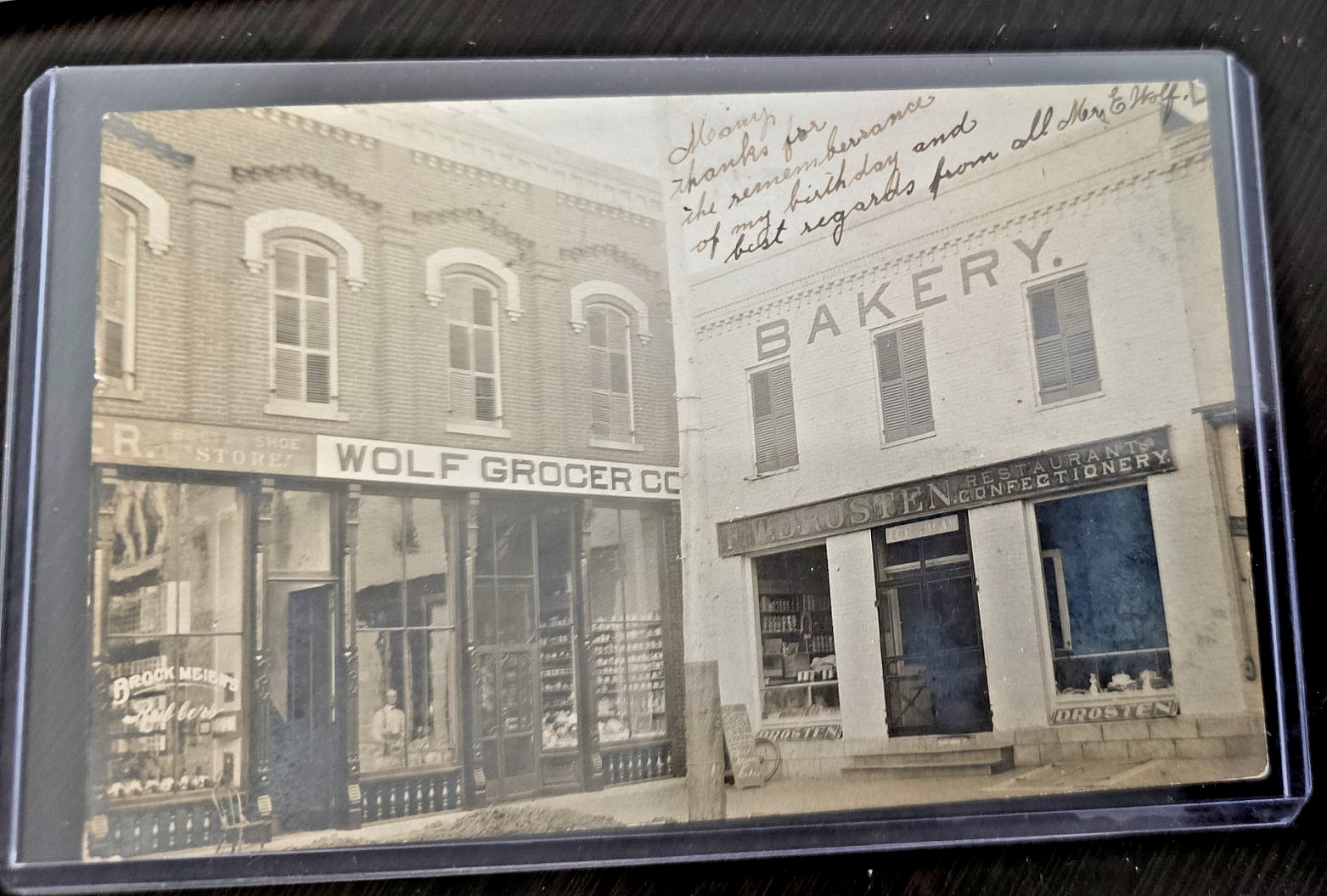 Antique Vintage Real Photo Postcard  STOREFRONTS - 1908 - 