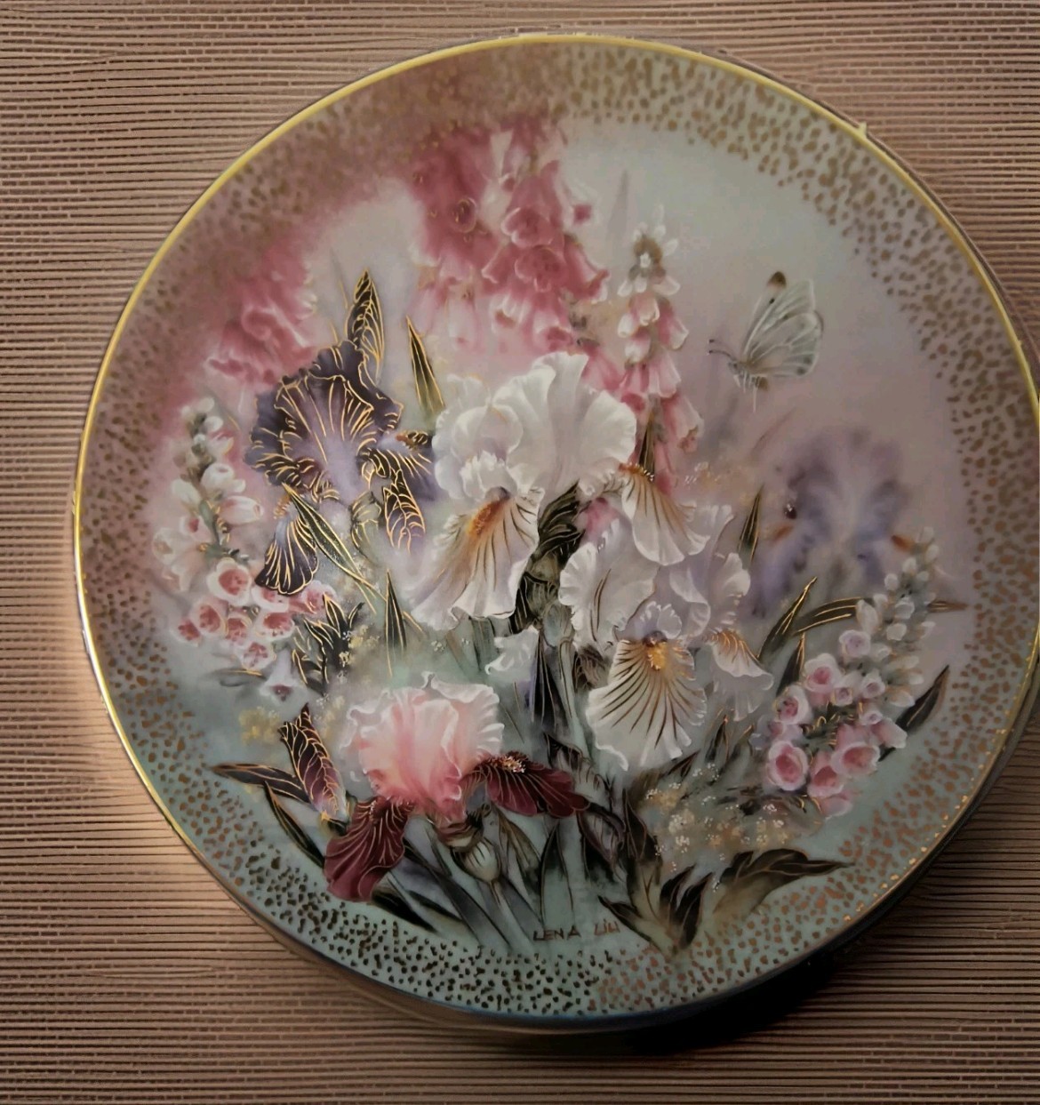 Iris Quartet Plate Symphony of Shimmering Beauty - Lena Liu Collection