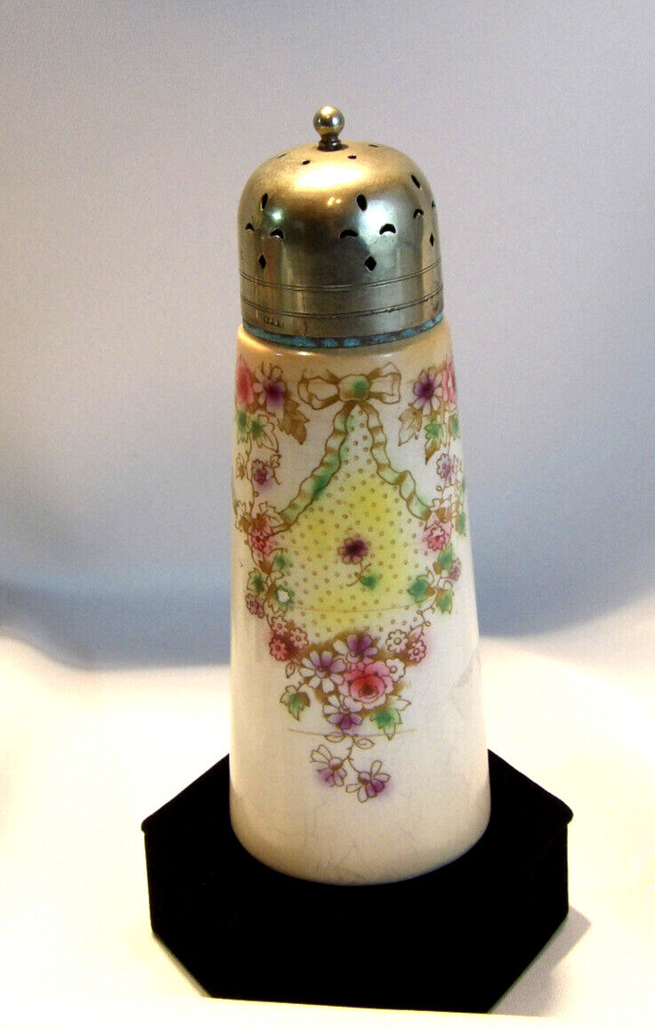 19th Century Blushware Ceramic Sugar Shaker Muffineer Made In England 6.5 19th Century Blushware Ceramic Sugar Shaker Muffineer Made In England 6.5
