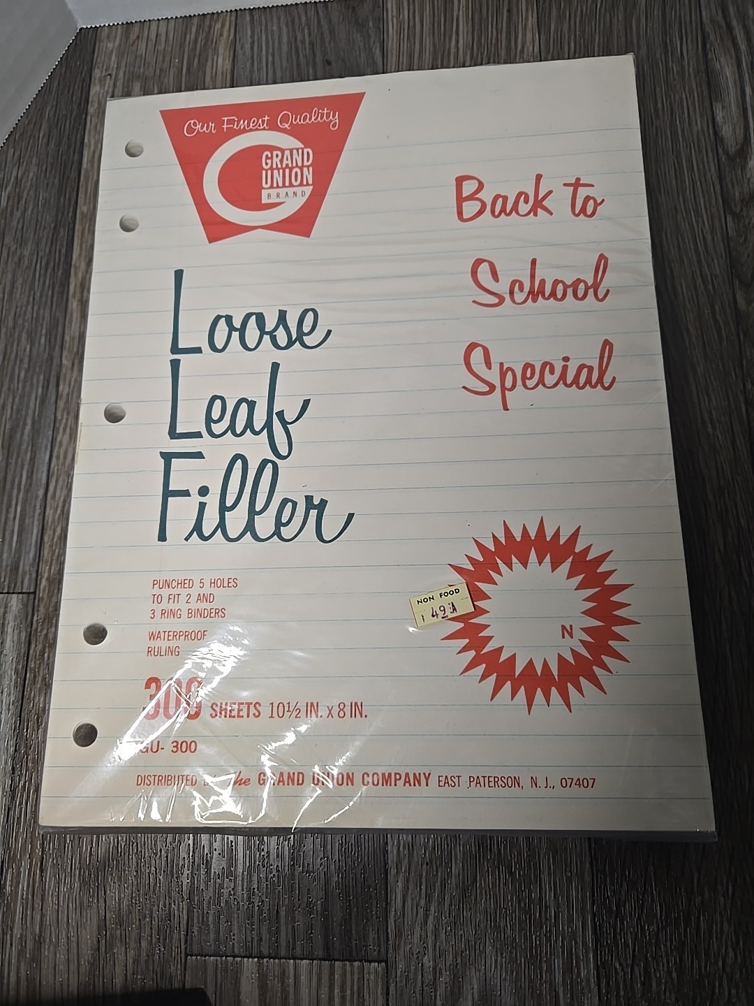 Vintage Grand Union Loose Leaf Filler Paper 300 Sheets