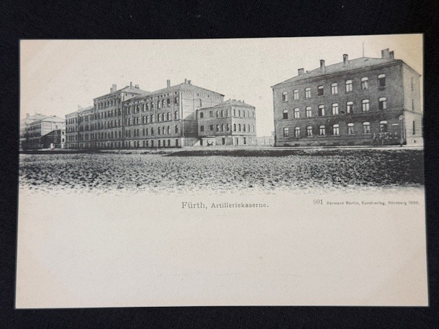 SCARCE UNDIVIDED  BACK  : ARTILLERY BARRACKS, NURNBERG,GERMANY