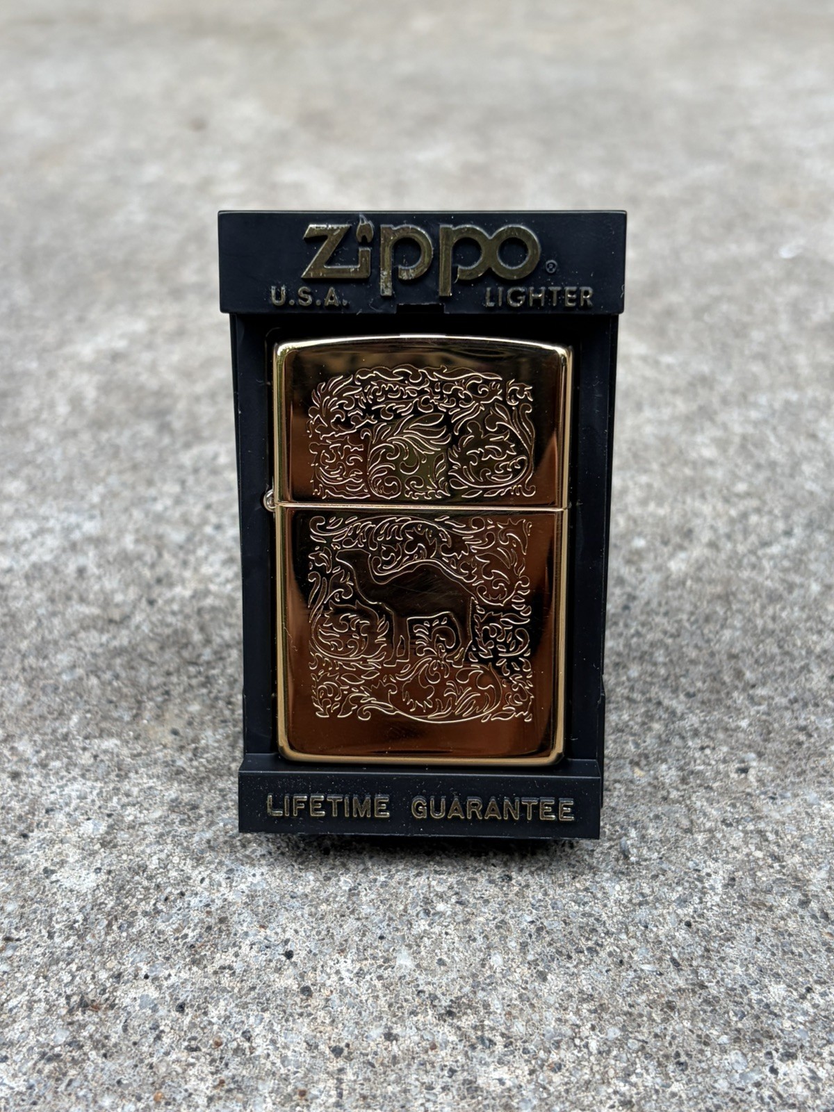 Vintage Zippo Camel Gold Camel 2 Sides 22 karat plated Made In USA 1996 NEW