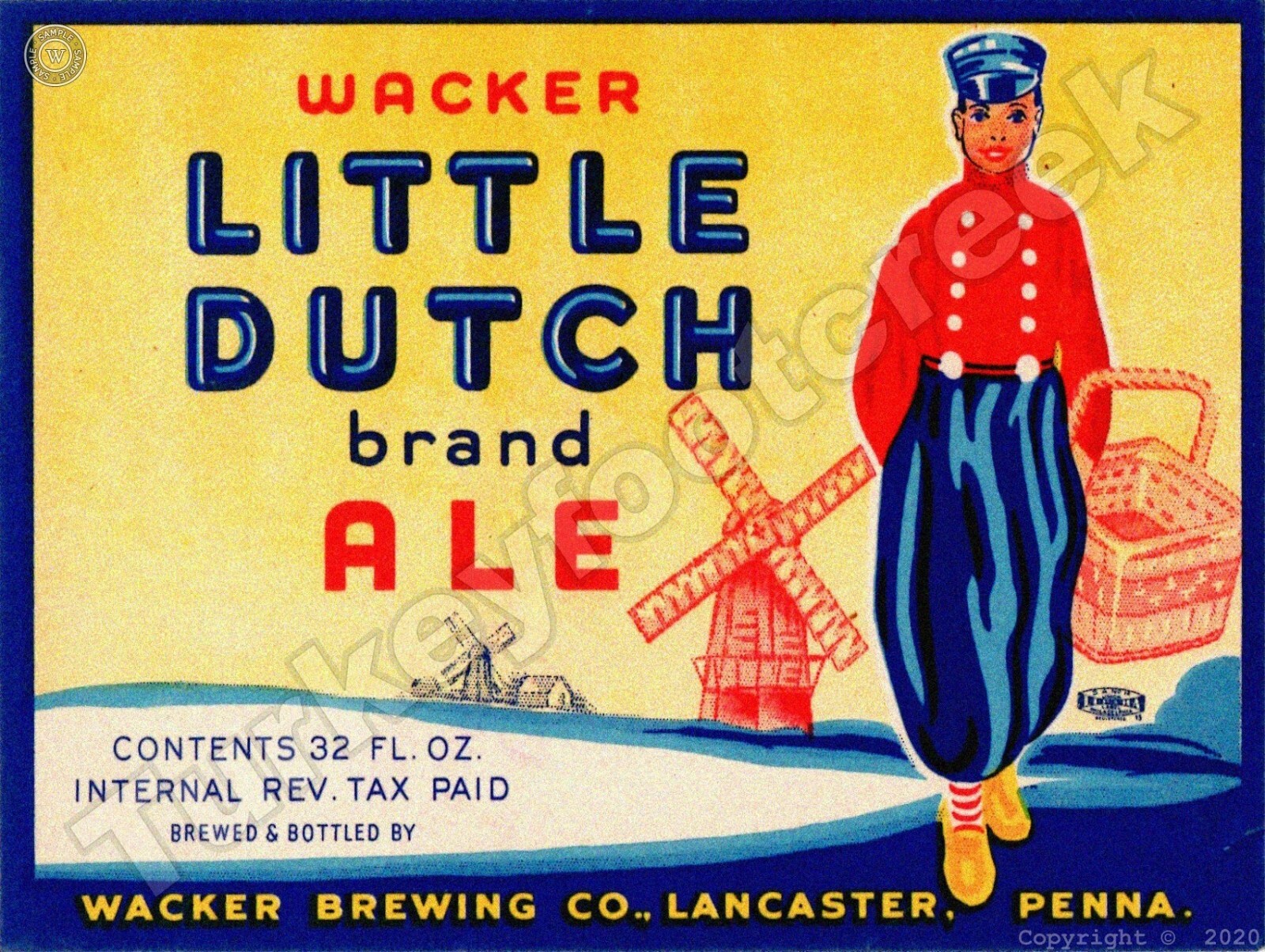 Wacker Little Dutch Brand Ale Label 9\