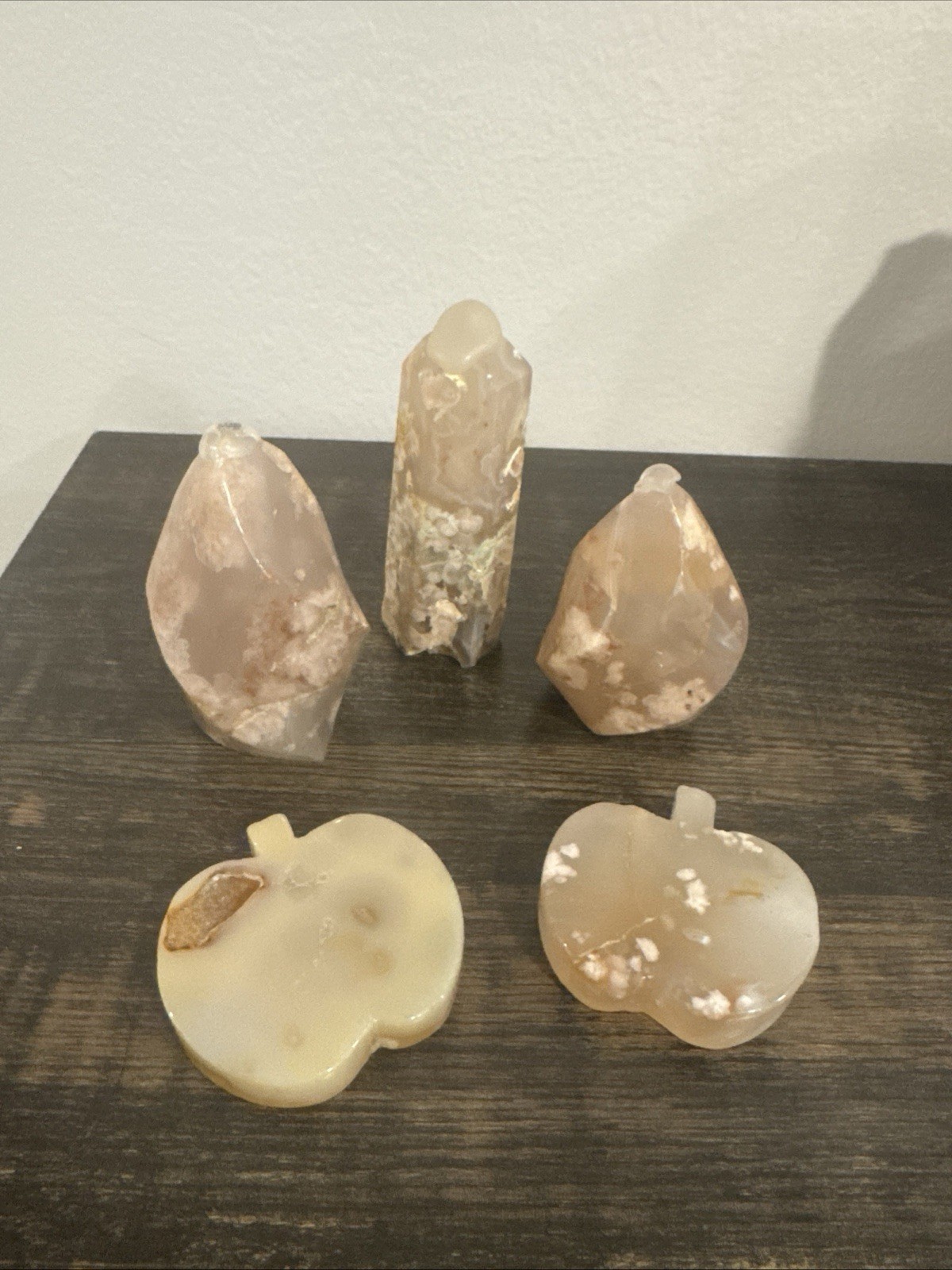 Flower Agate Crystal Five Piece Set Flower Agate Crystal Five Piece Set