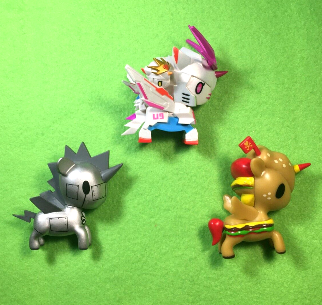 Tokidoki Unicornos Lot: Series 1 Metallo, Series 7 Slider, Bambino Mekacorno Tokidoki Unicornos Lot: Series 1 Metallo, Series 7 Slider, Bambino Mekacorno