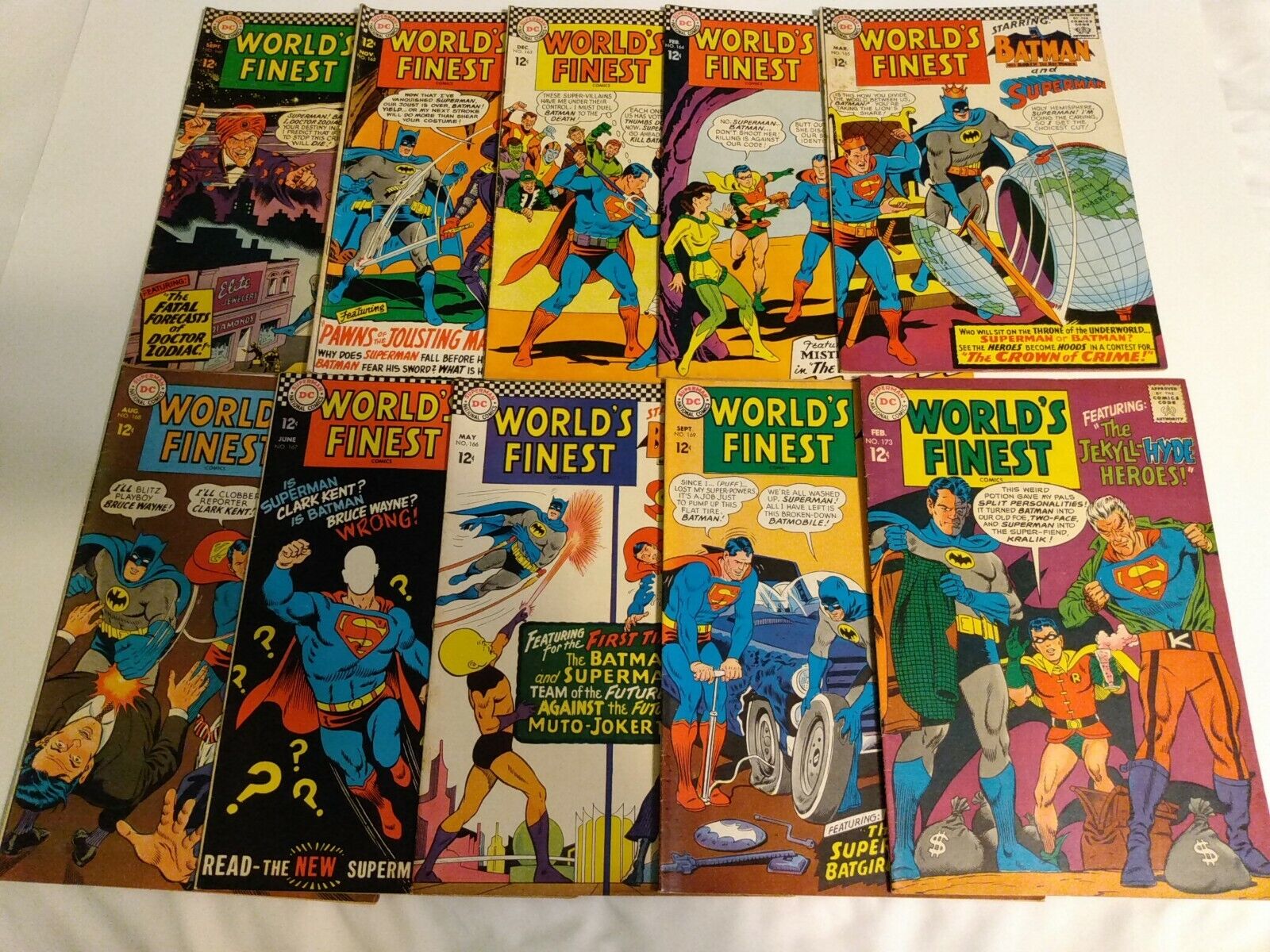 World\'s Finest/Silver Age/Comic Book Lot of10 / #\'s 160,162-169 and 173