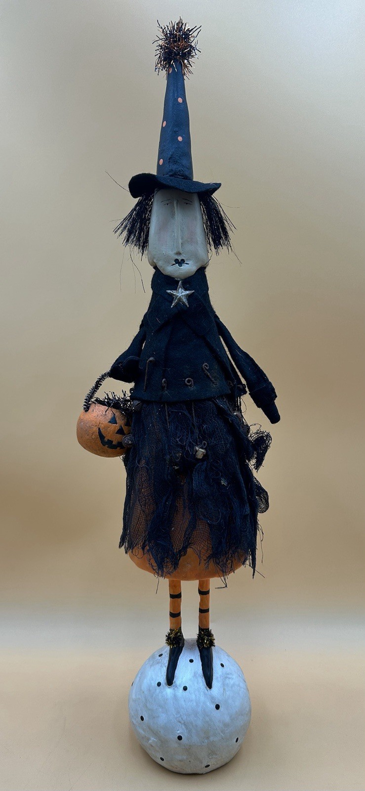 ESC Trading Folk Art Halloween Hazel Witch Figurine Karen Mary Hammerschmidt
