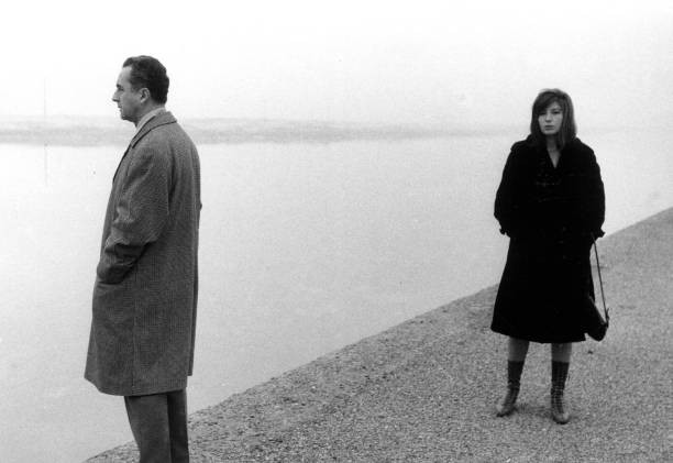 The Italian director Michelangelo Antonioni actress Monica Vitti b- Old Photo